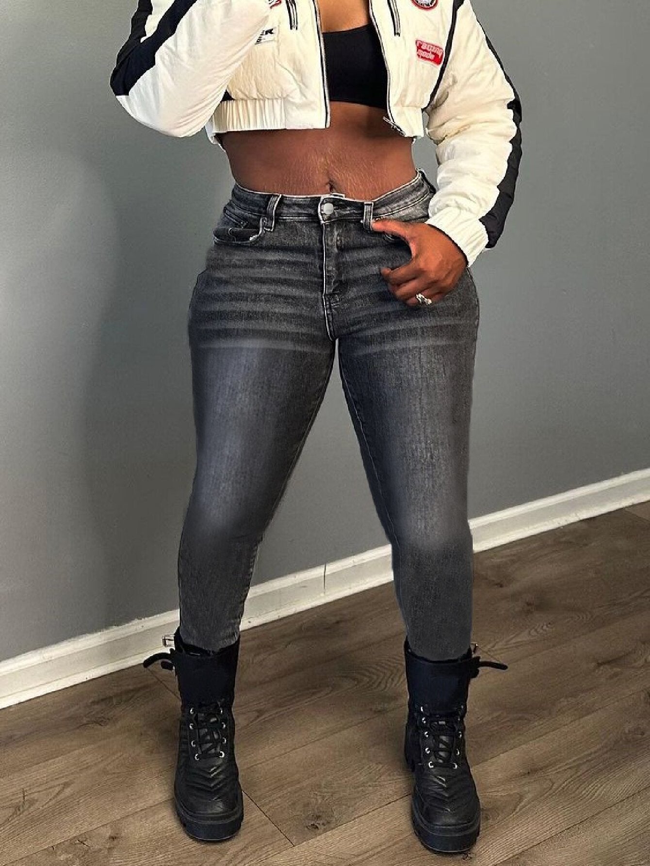 High-waisted Form-fitting Stretchy Skinny Pants In European And American Styles